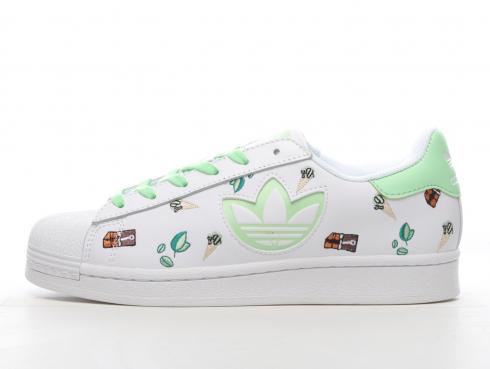 Adidas Originals Superstar Cloud White Green Shoes HO5668