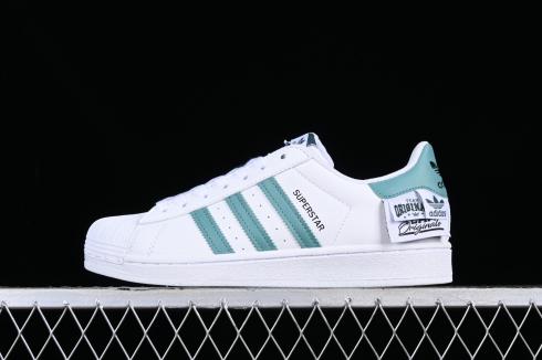 Adidas Originals Superstar White Hazy Emerald HQ6455