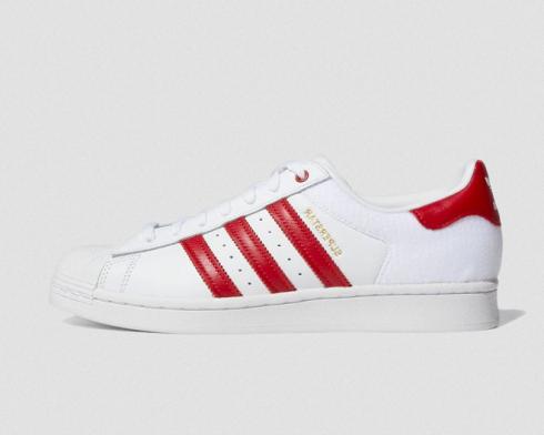 Adidas Superstar Velcro White Red Running Shoes FY3117