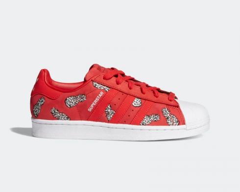 Adidas Wanita Originals Superstar Putih Merah B28040