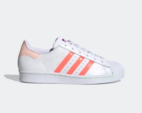 Adidas Womens Superstar Cloud White Orange Shoes FW2502