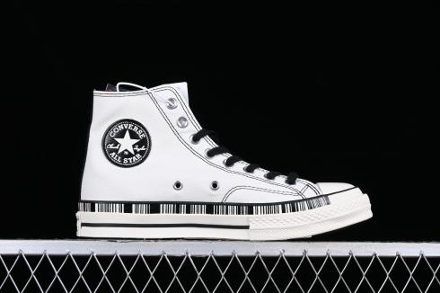 Converse Chuck Taylor 1970s Hi White Black Egret A02601C