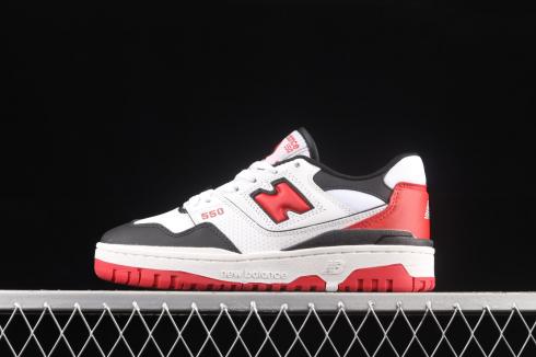 New Balance 550 White Team Red Black Shoes BB550HR1