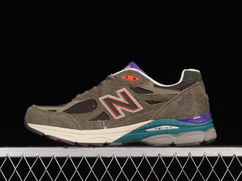 New Balance 990v3 MiUSA YCMC Green Purple Orange M990SO3