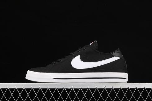 Nike Court Legacy Canvas Black White Shoes CW6539-002