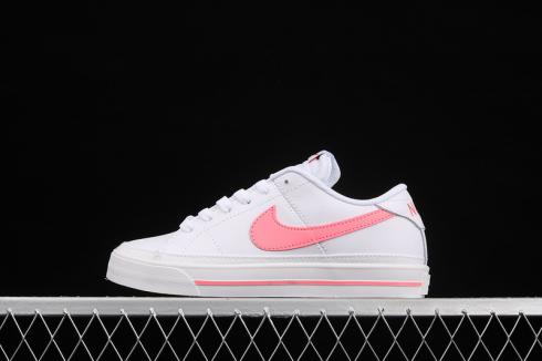 Nike Court Legacy Canvas GS White Pink Shoes DA5380-103