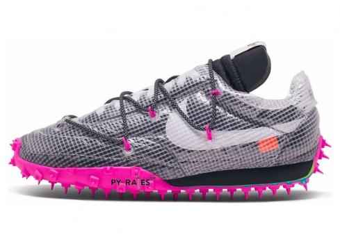 Off White Nike Waffle Racer Black White Fuchsia CD8180-001