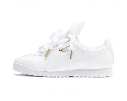 Puma Roma Heart Patent WNS White Gold Womens Shoes 370175-01