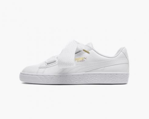 Puma Womens Basket Heart Patent White Womens Shoes 363073-02