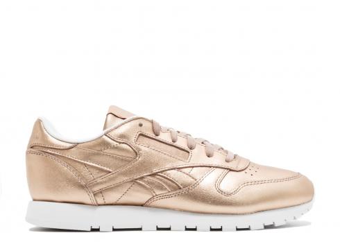 Reebok Cl Lthr Melted Metal Pearl White Peach Met BS7897