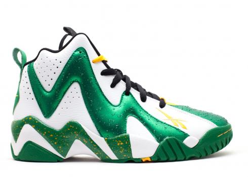 Reebok Kamikaze 2 Seattle Supersonics Wht Black Green Yellow V47579