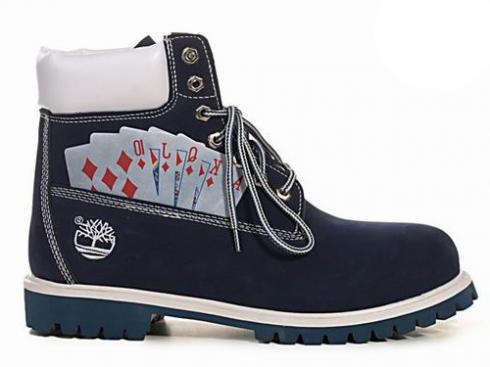 Mens Timberland 6-inch Premium Scuff Proof Boots Blue White