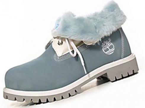 Mens Timberland Authentics Roll-top Boots Light Blue