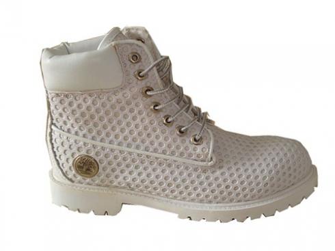 Mens White Timberland 6-inch Premium Scuff Proof Boots