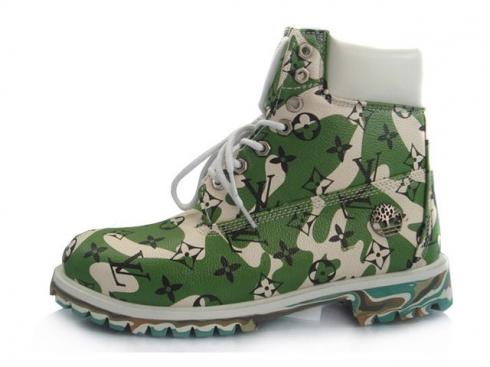 Timberland Custom Boots Men Green White