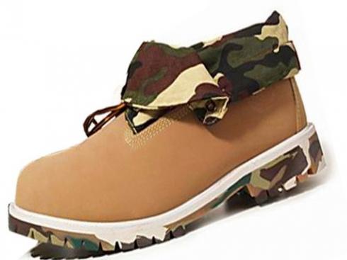 Timberland Mens Authentics Roll-top Boots Wheat Army Green