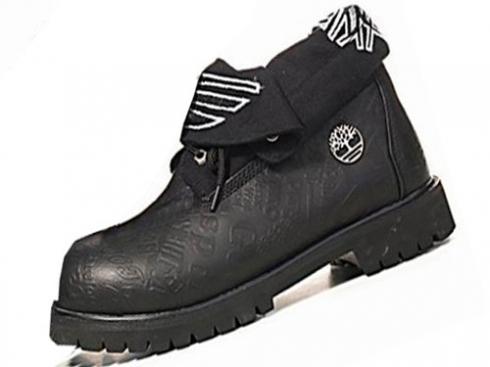 Timberland Mens Roll Top Boots Black