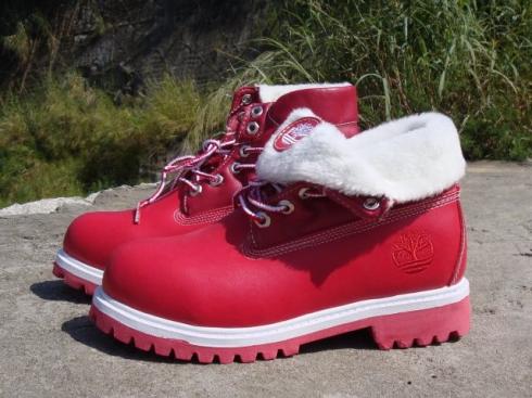 Timberland Red White For Women Roll-top Boots