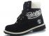 Black White Timberland Custom 6 Inch Boots Mens