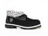 Timberland Men Roll Top Boots Black White